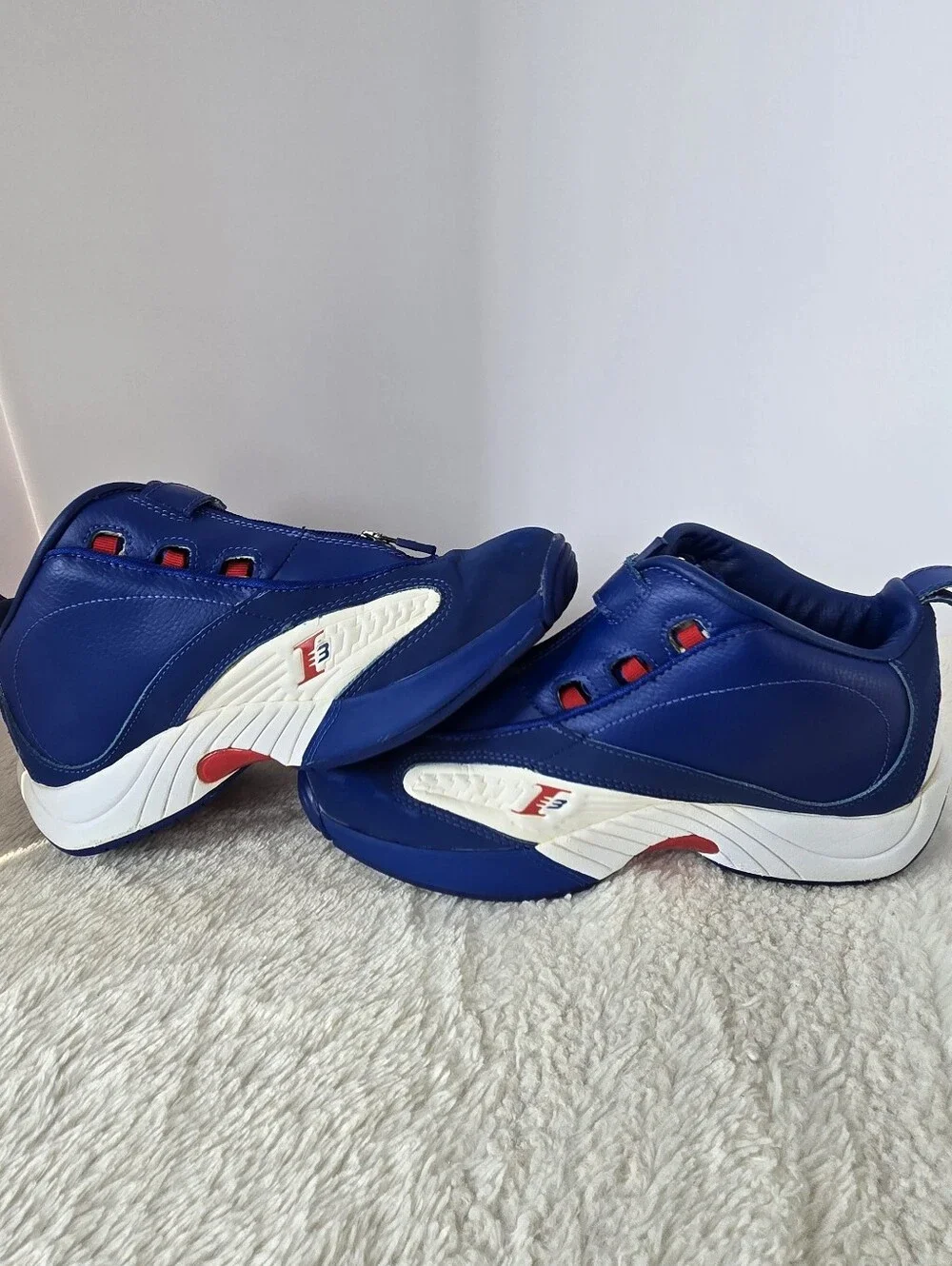 Reebok Answer 4 Allen Iverson Zip Basketball Shoes Blue White 6.5